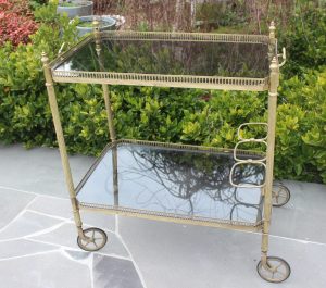 gold drinks cart, drinks cart, vintage, rustic, boho, melbourne, ceremony, wedding hire, event hire, prop hire