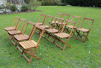 Vintage Wooden Foldable Chairs - A Day to Remember Event Hire