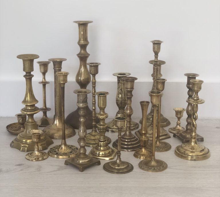 Assorted Brass Candlestick Holders A Day To Remember Event Hire 0259