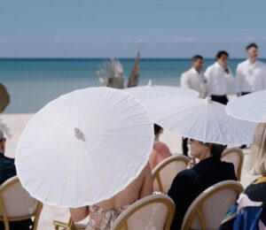 beach wedding, props, parasol, wedding, ceremony, melbourne, reception, event hire