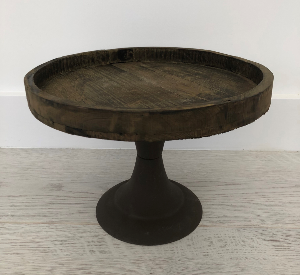 Rustic Wood and Metal Cake Stand Medium A Day to Remember Event Hire