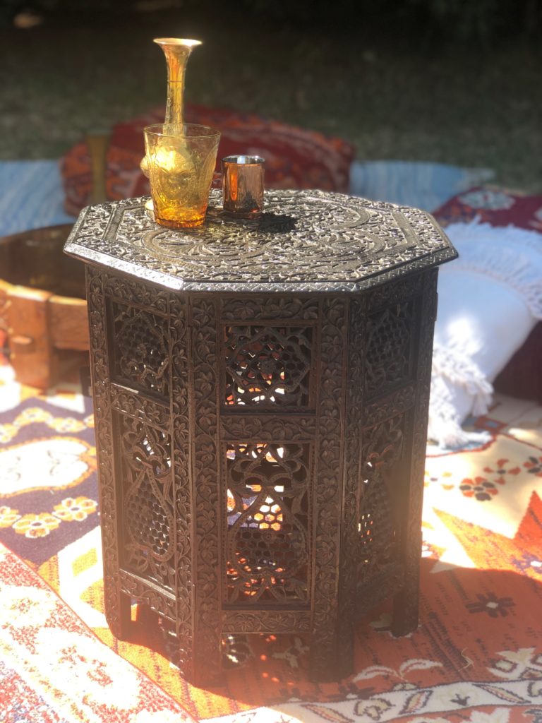 Black Ornate Side Table 50cm A Day to Remember Event Hire