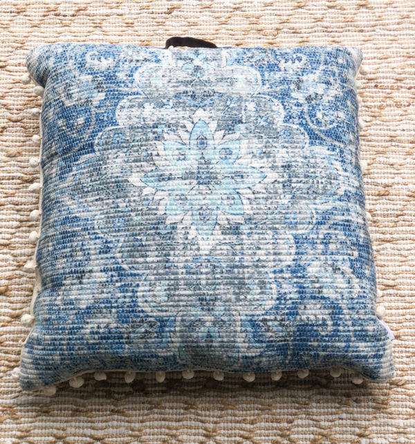 Square Boho Floor Cushion Blues