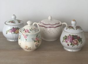 teapot, teacup, sugar bowl, crockery, high tea, vintage, wedding, party, hens, event, prop hire, decoration