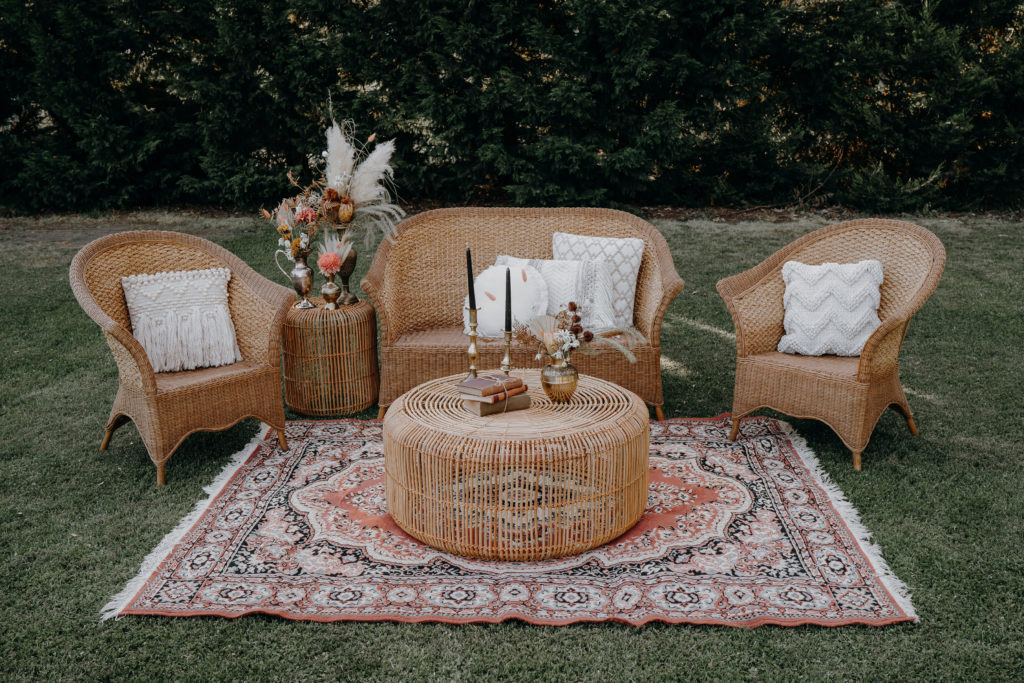 Boho Wicker Lounge Package A Day to Remember Event Hire