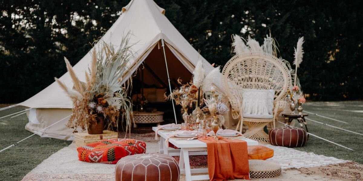 bell tent, boho, picnic, glamping, melbourne, event hire, party hire, event, wedding, hens party