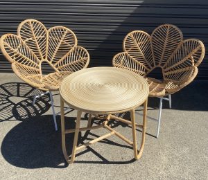 Boho Signing Table and Peacock Chairs