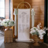 linen signage, gold easel, mornington peninsula hire, melbourne event hire, wedding arch, wedding, engagement, henna, mehndi, bridal shower, engagement backdrop