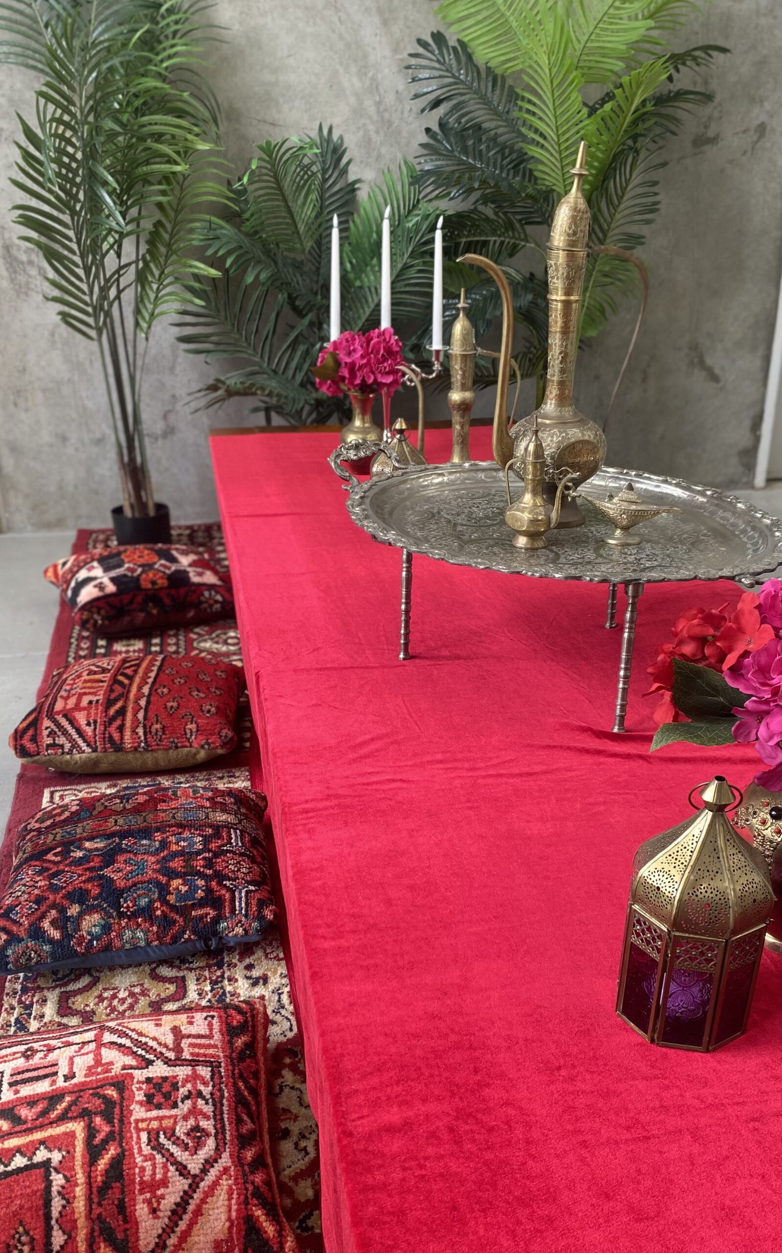 Arabian Picnic arabic hire, arabian hire, moroccan hire, arabian nights, props, melbourne, event hire, wedding hire, ramadan, henna, rustic hire, brassware hire, majalis